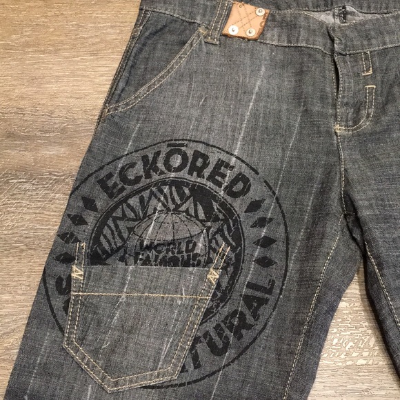 Final price⬇️ Ecko Red Brand Gray Chambray Mid-Rise Cropped Denim Jeans Size 9 - Picture 2 of 8